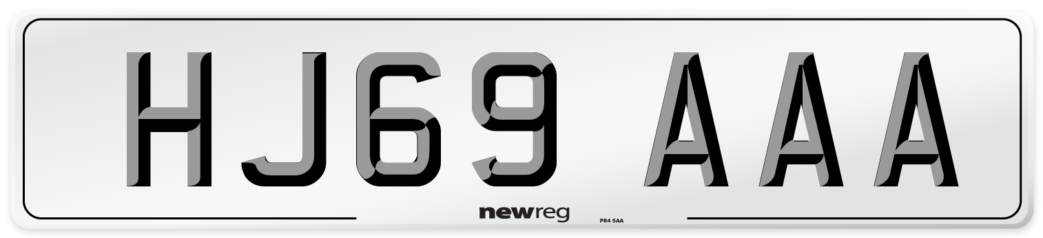 HJ69 AAA Number Plate from New Reg